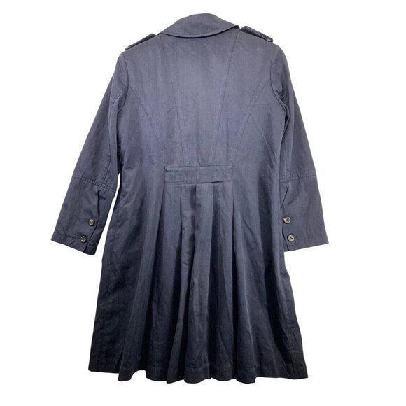 Cole Haan Womens Coat Sz M Trench Pleated Double Breasted Old$$ Classic Designer - Picture 2 of 12